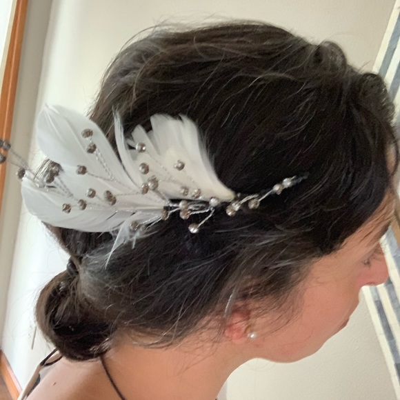 Large bridal hair comb hair jewelry rhinestones - Picture 2 of 7